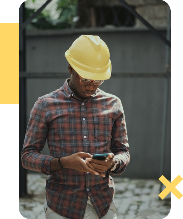 An Engineer holding Phone